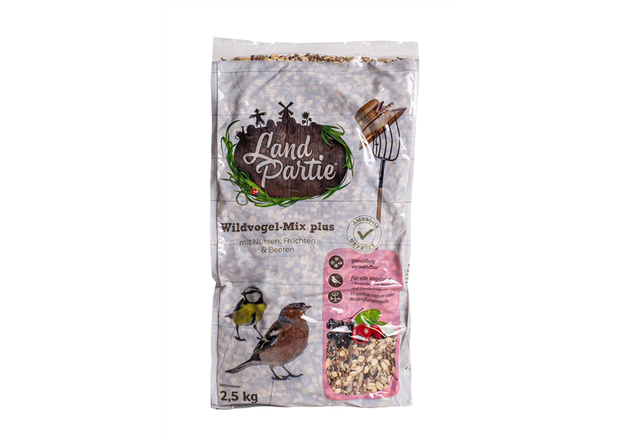 Wildvogel-Mix plus mit Nüssen, Früchten und Beeren, LandPartie ...